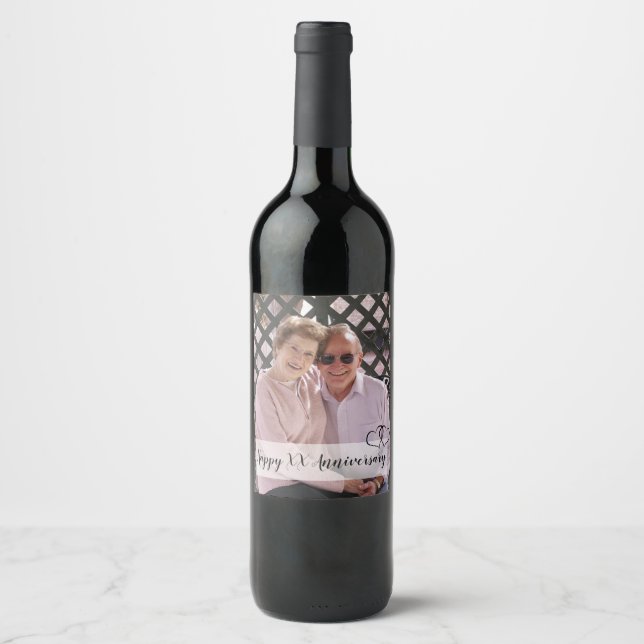 Personalized Anniversary Wine Bottle Labels (Front)