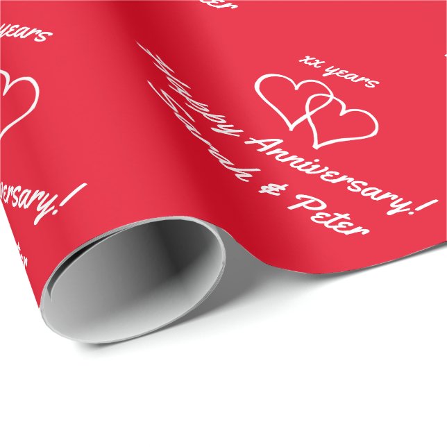 Personalized Anniversary wrapping paper for couple (Roll Corner)