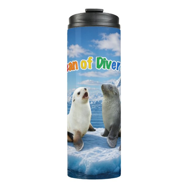 Personalized Antarctic Wildlife Straight Wrap Thermal Tumbler (Front)