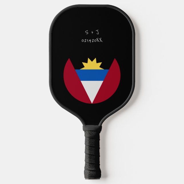 Personalized Antigua and Barbuda Flag  Pickleball Paddle (Front)