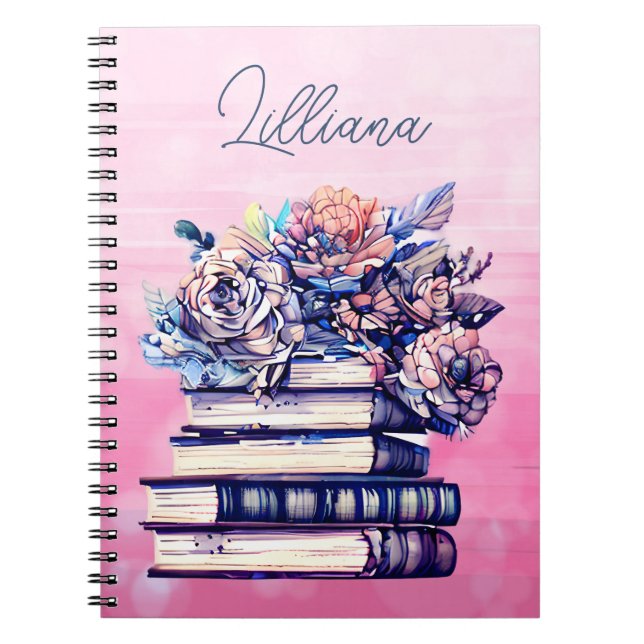 Personalized Antique Books and Flowers (Front)