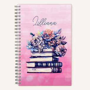Personalized Antique Books and Flowers