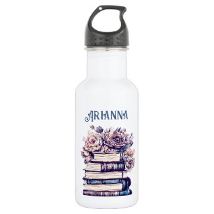 Personalized Antique Books and Roses 532 Ml Water Bottle