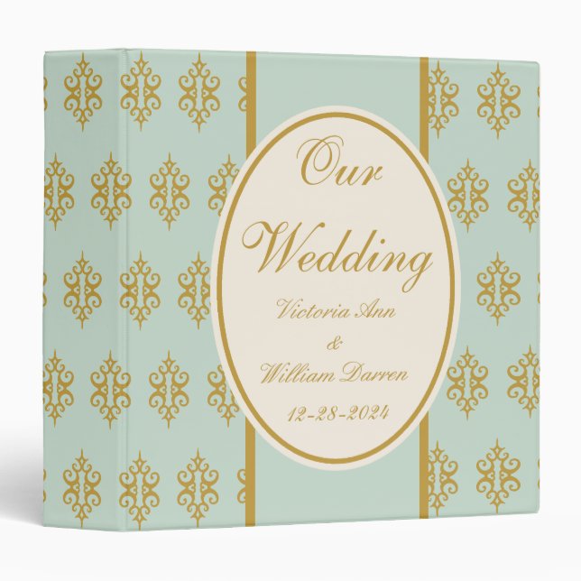 Personalized Antique Lace Wedding Scrapbook Binder (Front/Spine)