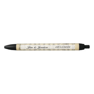 Personalized Antique Music Theme Black Ink Pen