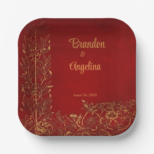 Personalized Antique Romance Paper Plate (Front)