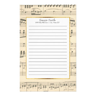 Music Notes Stationery Templates, Music Notes Custom Stationery Templates