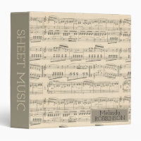 Personalized Antique Vintage Music Notebook Sheet