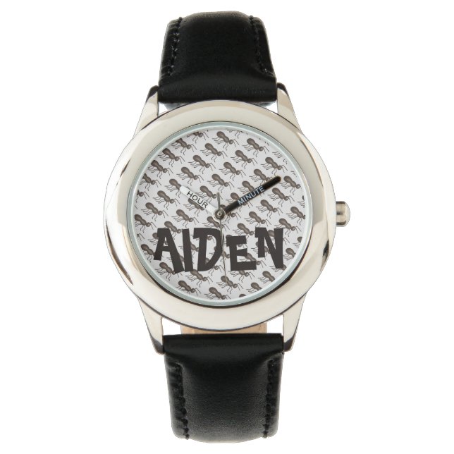 Personalized Ants Marching Black Ant Insect Watch (Front)