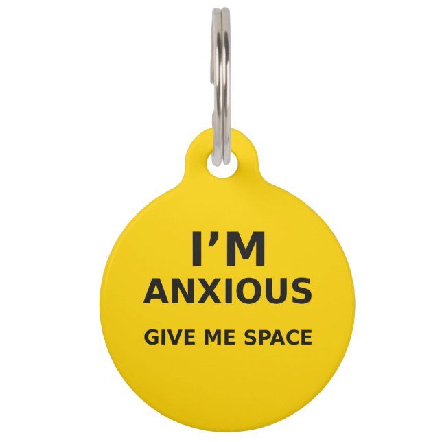 Personalized Anxious Dog ID Tag – Give Me Space (Front)