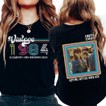 Personalized Any Age Vintage Photo Birthday Cool T-Shirt<br><div class="desc">Introducing our Personalized Any Age Vintage Custom Photo Birthday T-Shirt, a timeless tribute to your special day! Capture the classic nostalgia of decades gone by with our retro-inspired tee, perfect for any milestone birthday celebration. Whether you're turning 70, 80, or 90, or celebrating the big 21, 30, 40, 50, or...</div>