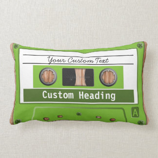 Personalized Any Colour Retro Music Cassette Tape Lumbar Pillow