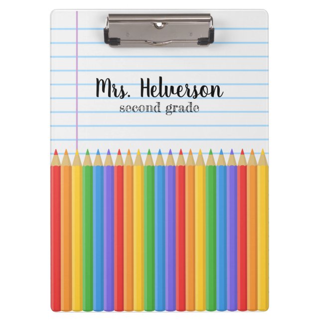Personalized any grade teacher clipboard (Front)