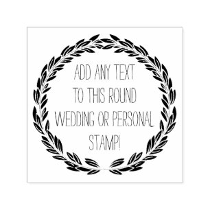 Personalized Any Text Circle Round Wedding Stamp