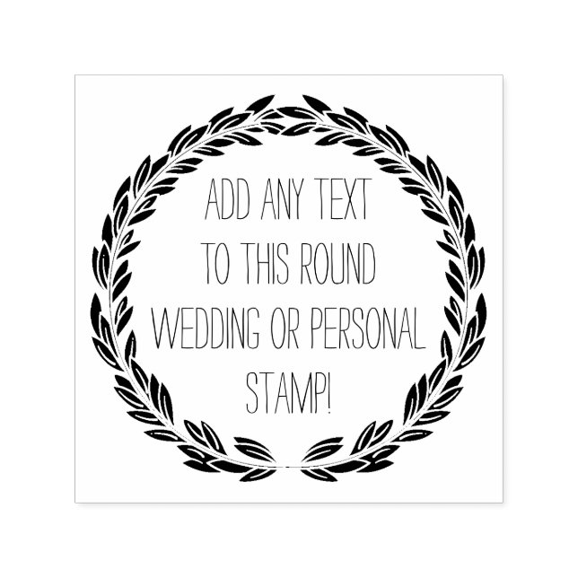 Personalized Any Text Circle Round Wedding Stamp (Design)