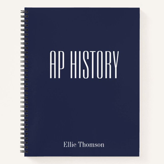 Personalized AP History Lined Paper Simple Design Notebook (Front)