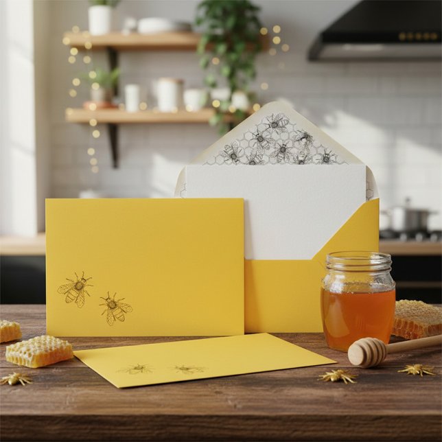 Personalized Apiary Yellow Bee Envelope (Creator Uploaded)