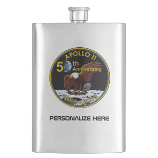 Personalized Apollo 11 50th Anniversary Hip Flask