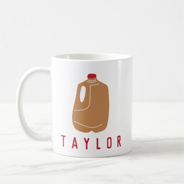 Personalized Apple Cider Jug Illustration Coffee Mug (Left)