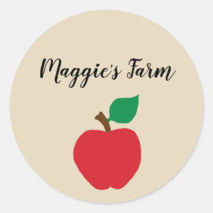 Personalized Apple Farm Party Stickers