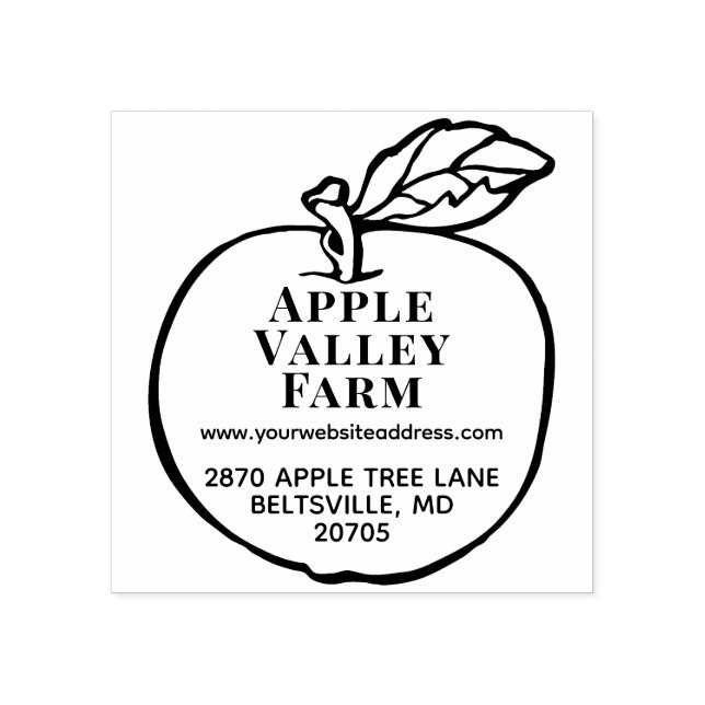 Personalized Apple Orchard Return Address Rubber Stamp (Imprint)