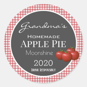 Personalized Apple Pie Moonshine Chequered Label