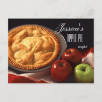 Personalized Apple Pie or Dessert Recipe Postcard