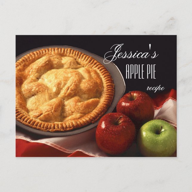 Personalized Apple Pie or Dessert Recipe Postcard (Front)