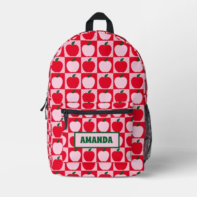 Personalized Apple Printed Backpack (Front)