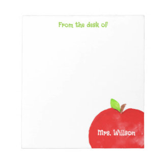 Personalized Apple Teacher Kindergarten Notepad