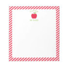 Personalized Apple Teacher Notepad, Red