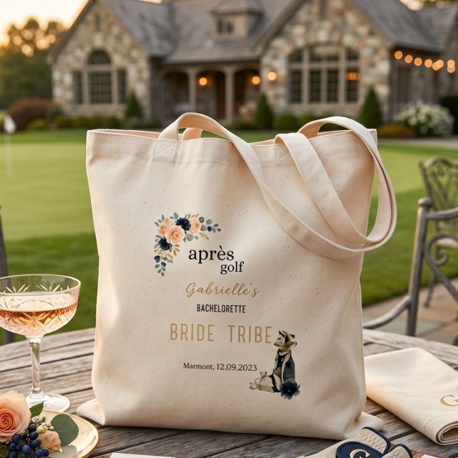 Personalized Après Golf Bachelorette Bride Tribe Tote Bag (Creator Uploaded)