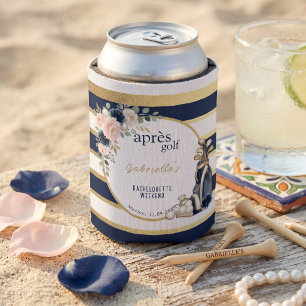 Personalized Après Golf Bachelorette Weekend Gold  Can Cooler