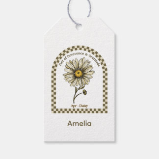 Personalized April Birth Month Flower Gift Tags