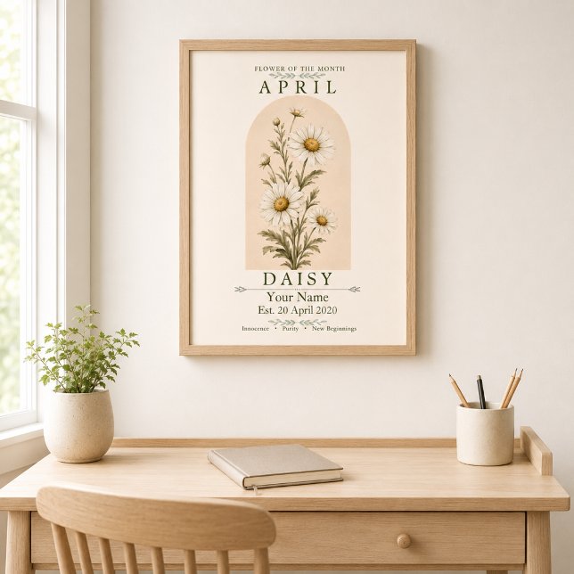 Personalized April Daisy Birth Flower Poster (Creator Uploaded)