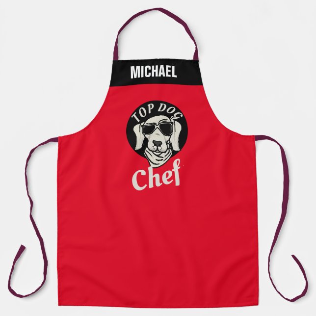 Personalized Apron, Funny Kitchen BBQ Chef Apron (Front)