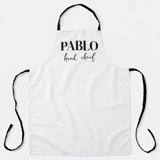 Personalized apron, head chef apron, Fathers day  Apron (Front)