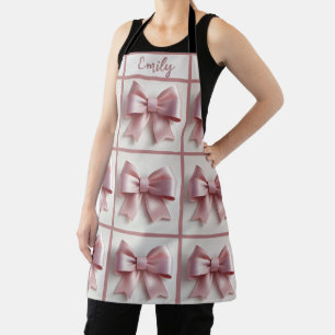 Personalized Apron with Pink Bows