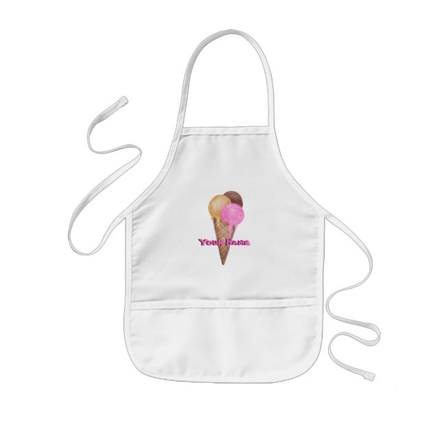 PERSONALIZED APRON with YUMMY ICE-CREAM CONE! (Front)