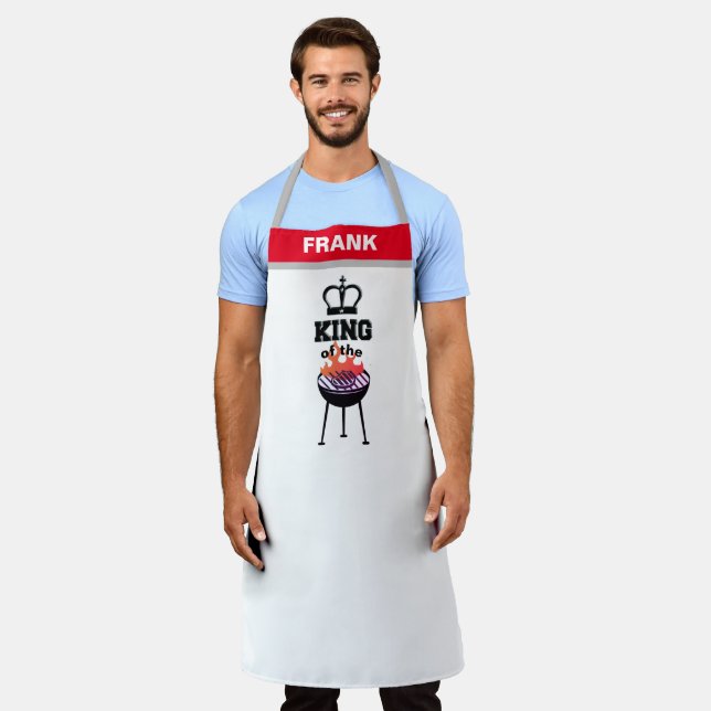Personalized Aprons, Personalized King of Grill Apron (Worn)