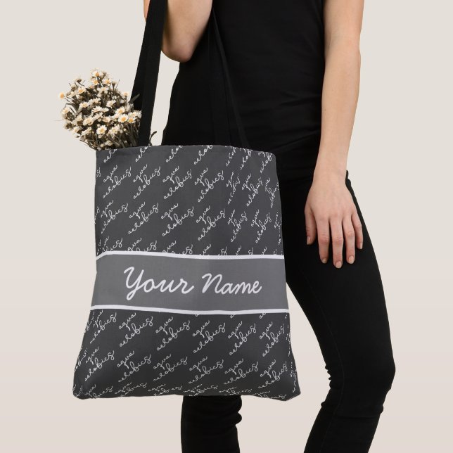Personalized Aqua aerobics typography pattern Tote Bag (Close Up)
