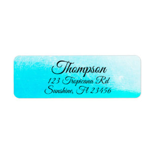 Personalized Aqua Blue Return Address Labels