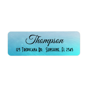Personalized Aqua Blue Return Address Labels