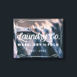 Personalized Aqua Laundry Co Wash Dry Fold Sign<br><div class="desc">Hang this personalized photo canvas sign in your laundry room and bring a little bit of that rustic farmhouse vibe to your home decor. Use the customize options to create a truly one of a kind for yourself by changing fonts and the background image. Photo by Bruno Nascimento on Unsplash...</div>