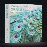 Personalized Aqua Peacock Feathers Wedding Album Binder<br><div class="desc">A beautiful wedding album with your fully customized text,  decorated with a stunning peacock feather ornament with vibrant colours. An original design available exclusively at ©GardenEden online store.</div>