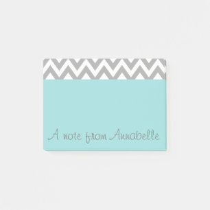Personalized Aqua Post It Notes Notepad Gift