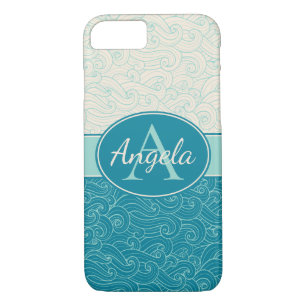 Personalized Aqua Waves Case-Mate iPhone Case