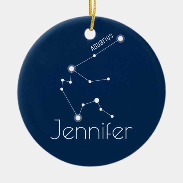 Personalized Aquarius Constellation Ornament (Front)