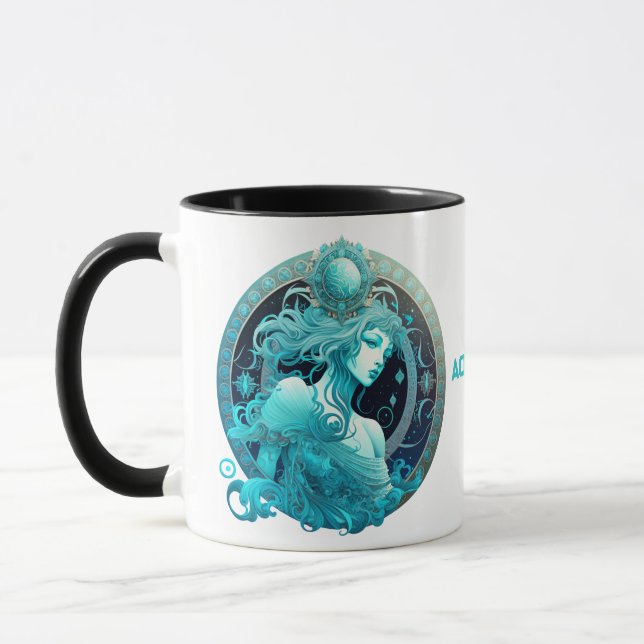 Personalized Aquarius Zodiac Astrology Birthday  Mug (Left)
