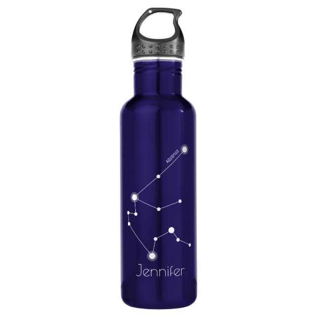 Personalized Aquarius Zodiac Constellation 710 Ml Water Bottle (Front)